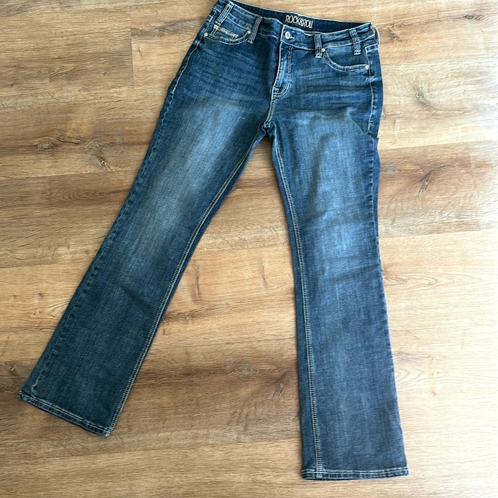 These jeans have been washed once and tried on.